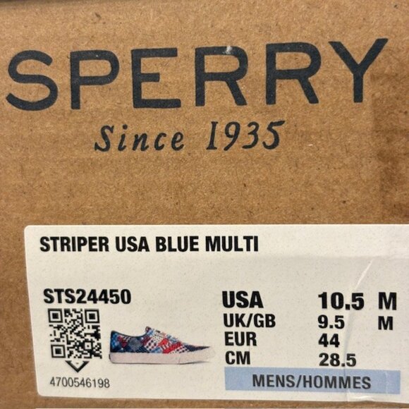 Sperry Striper USA Sneaker Shoes STS24450, Men sz 10.5 Red, White & Blue - Picture 7 of 7